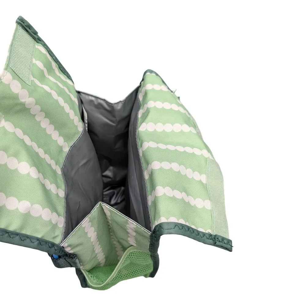 BUILT Crosstown Lunch Bag Green Dot Stripe Insulated Crossbody Strap lunchbox